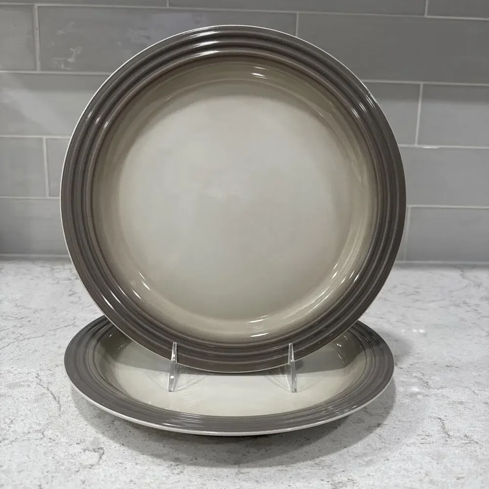 Set of 2 NUTMEG Ombre Le Creuset 10.63in Dinner Plate Stoneware New Second Choix